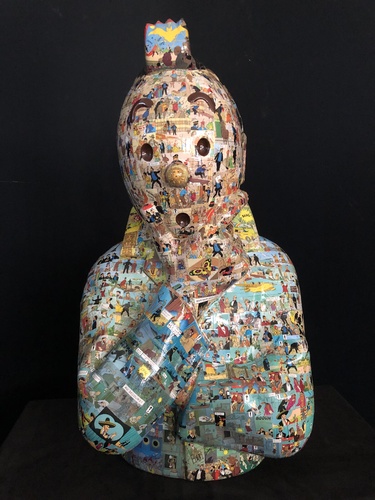 TINTIN Penseur - "L'ordre et le chaos" 7 Boules de cristal & Le temple du Soleil (75cm)
