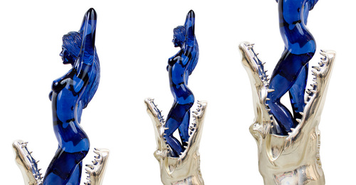 Pin Up Blue Crystal Clear and Chrome