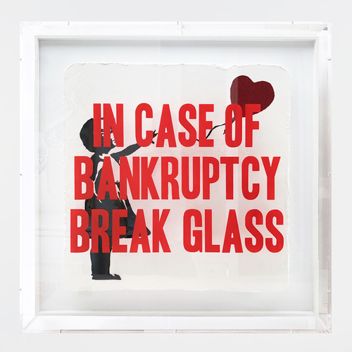 In case of Bankruptcy - Ballon Girl Red Glitter (90x90cm)