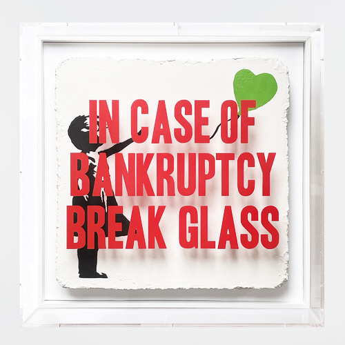 In Case of Bankruptcy - "Balloon Girl Green", (50 x 50 cm)