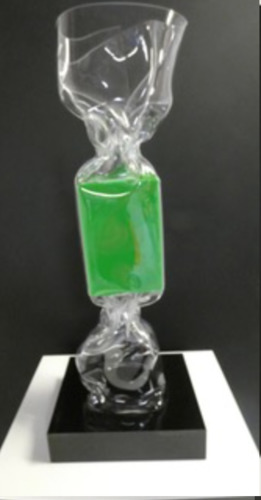 Wrapping Bonbon Transparent Bloc Vert N°4517
