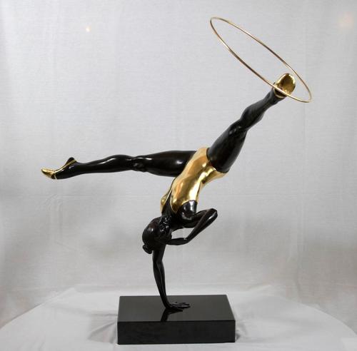 Infinite Dance (table top) bronze black w/24K gold leaf