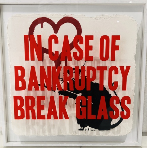 In Case of Bankruptcy - Banksy Love Rat (50x50cm)