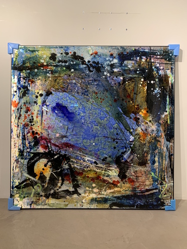 Abstract bleu 150x150 cm